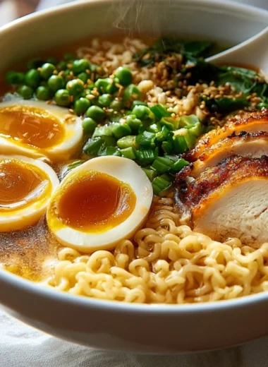 Delicious slow cooker beef ramen served in a cozy bowl