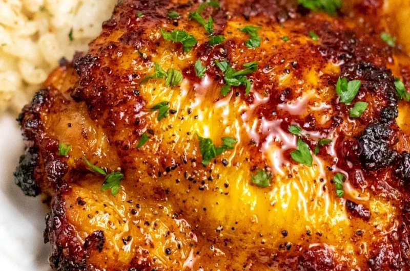 Juicy air fryer boneless skinless chicken thighs cooked to perfection