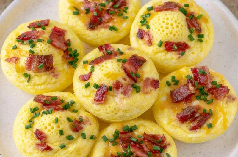 Cozy cottage cheese egg bites served on a plate, perfect for breakfast or snacks.
