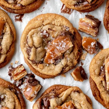 Delicious Cozy Crack Cookies with chocolate and butterscotch drizzled on top
