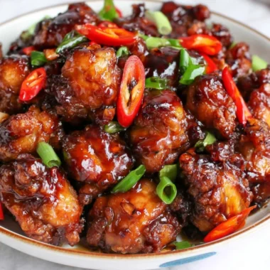 Delicious cozy Mongolian Chicken served with vegetables and rice