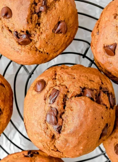 Cozy pumpkin protein muffins fresh out of the oven, perfect for a healthy snack.