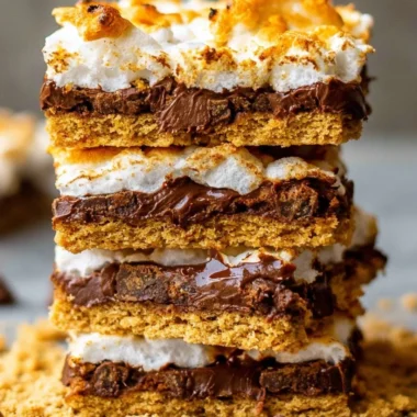 Delicious cozy s'more bars with chocolate and marshmallows