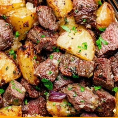 Cozy steak bites served with gnocchi in a comforting dish