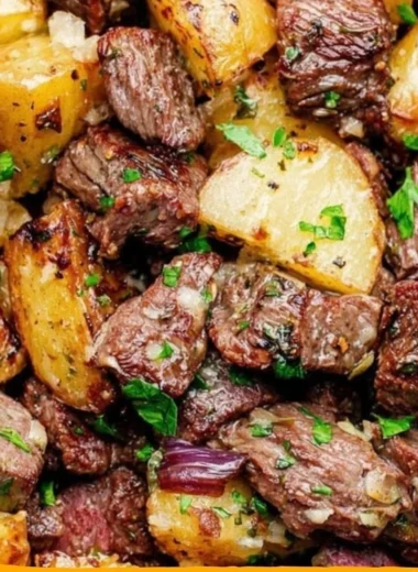Cozy steak bites served with gnocchi in a comforting dish