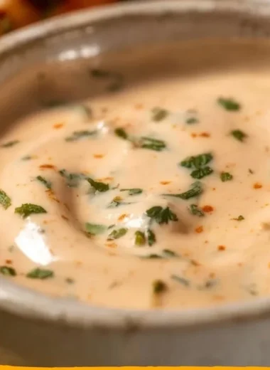 Creamy and spicy fish taco sauce in a bowl, perfect for enhancing fish tacos