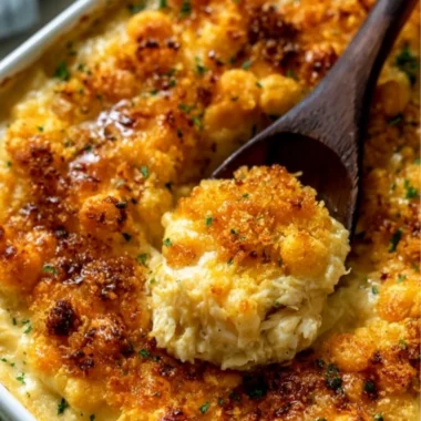 Dolly Parton's 5-Ingredient Casserole ready to serve, bursting with flavor.