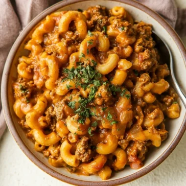 Healthy gluten-free dairy-free Hamburger Helper dish served in a bowl