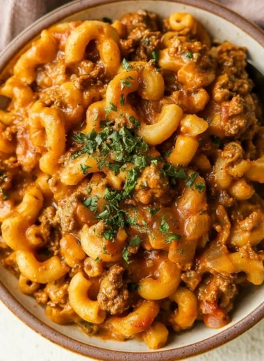 Healthy gluten-free dairy-free Hamburger Helper dish served in a bowl