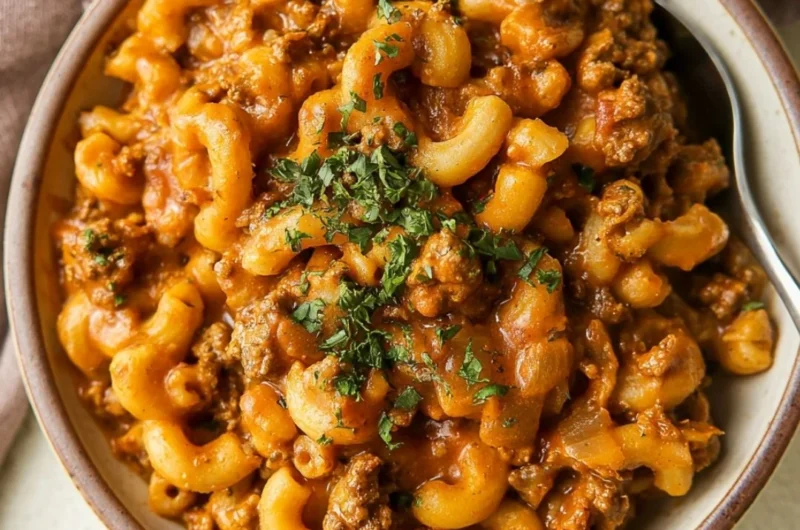 Healthy gluten-free dairy-free Hamburger Helper dish served in a bowl