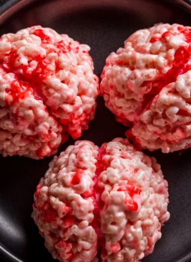 Colorful Halloween Rice Krispies Treats shaped like spooky characters