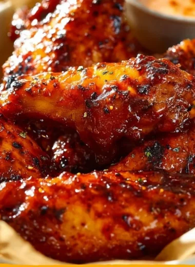 Plate of delicious Honey Sriracha Chicken Wings garnished with sesame seeds