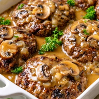 Delicious Poor Man’s Steak served on a plate with sides for a cozy meal