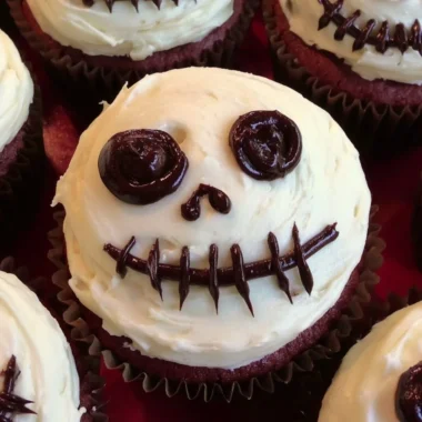 Creepy Halloween Skull Cupcakes with spooky decorations
