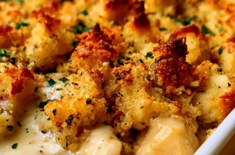Delicious easy chicken casserole fresh from the oven, perfect for family meals