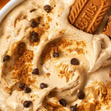 Creamy Biscoff Dip served with fruit and marshmallow fluff