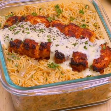 Creamy Cajun Chicken and Rice Bowls with high protein meal prep.