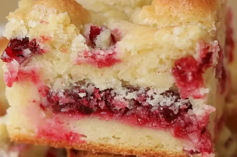 Delicious Cranberry Christmas Cake with festive decorations on a holiday table