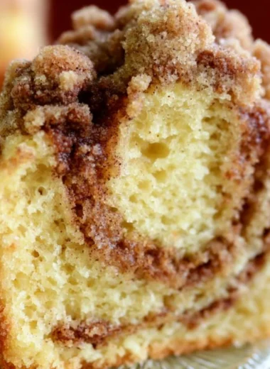 Easy coffee cake recipe using box cake mix with streusel topping