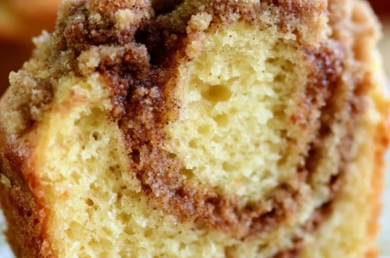 Easy coffee cake recipe using box cake mix with streusel topping