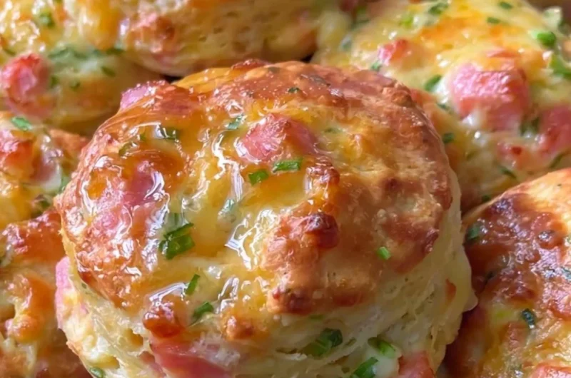 Plate of easy high-protein cottage cheese biscuits on a wooden table