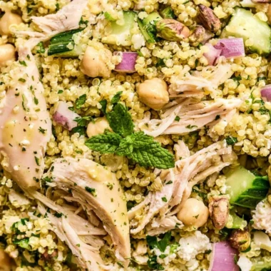 High Protein Jennifer Aniston Salad with fresh ingredients and vibrant colors.