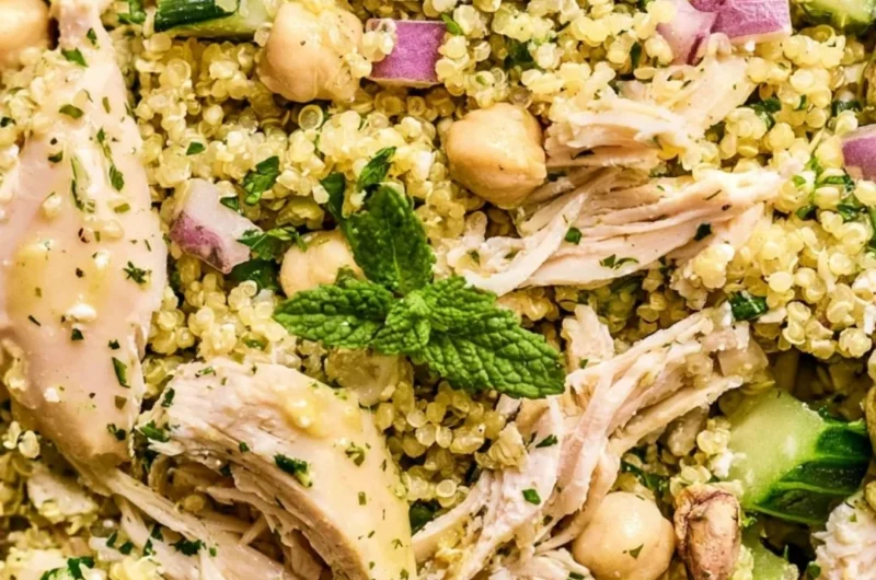 High Protein Jennifer Aniston Salad with fresh ingredients and vibrant colors.