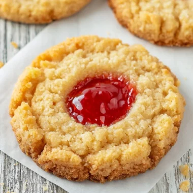 Festive Raspberry Christmas Cookies with crumble topping on a plate